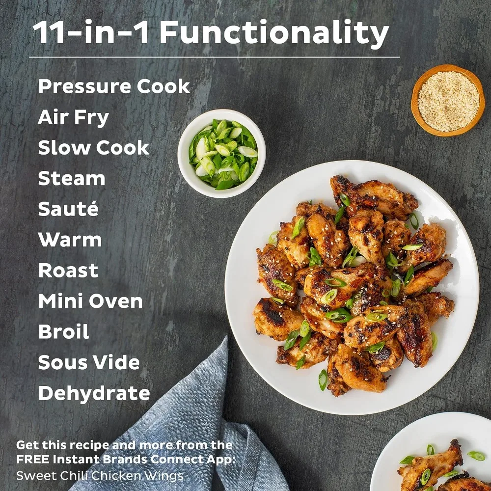 Instant Pot Duo Crisp 11-in-1 Air Fryer and Electric Pressure Cooker Combo with Multicooker Lids that Air Fries, 3