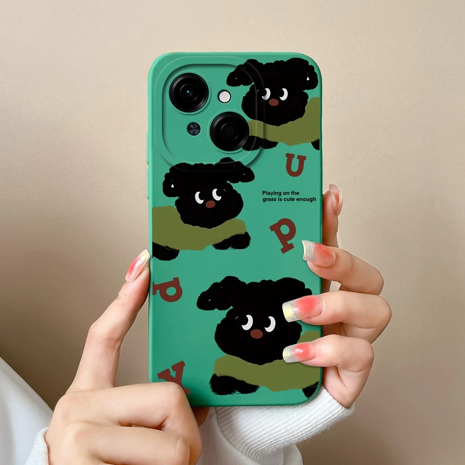 Colorful Pattern Liquid Silicone Case with Lens Protection