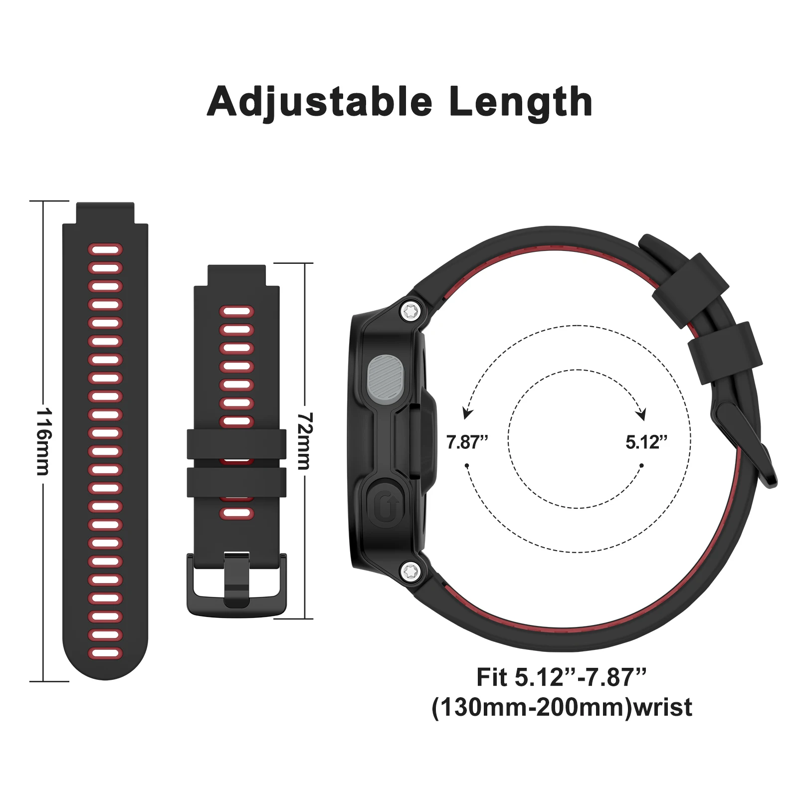 Silicone Smartwatch Replacement Wristband Strap