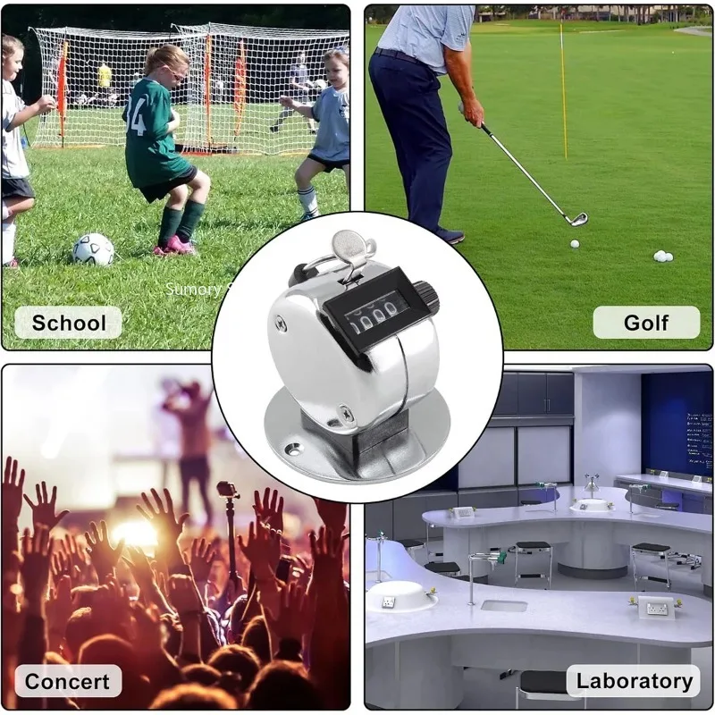 Metal Handheld Tally Counter 4-Digit Number Count Clicker,Mechanical Counters Clickers Pitch Counter for Coaching, Fishing, Golf