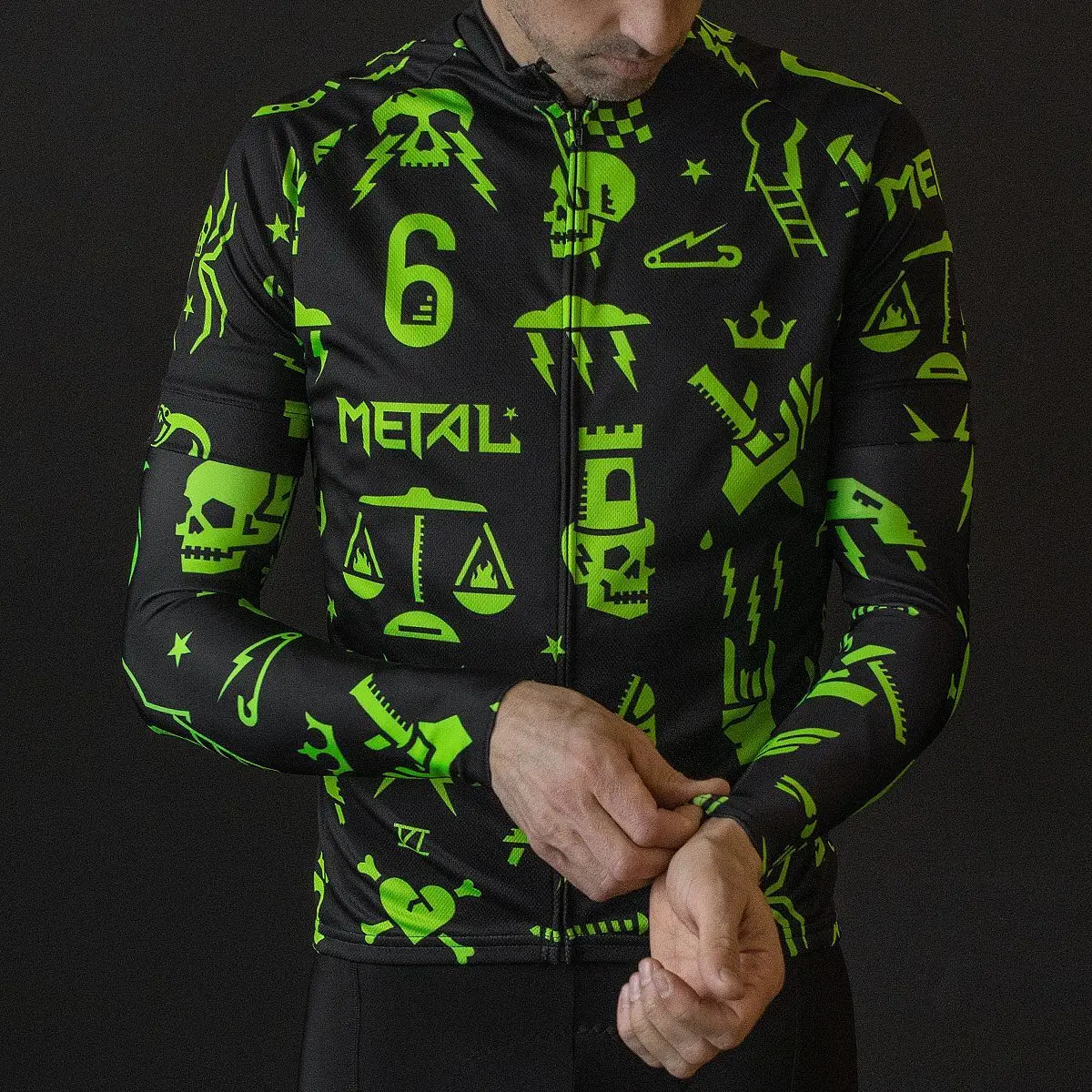 thumbnail image 1 of Twin Six 6 - Maillot de ciclismo para hombre, ropa de ciclismo de manga larga fina para exteriores, primavera y otoño, chaqueta ligera, 1 of 4