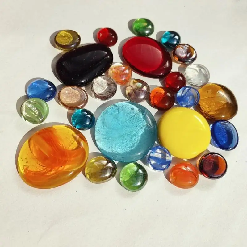 

Random 500g Color Size Mix Match Glass Colorful Stone Household Fish Tank Vase Decorative Children's Toy Glass Stone