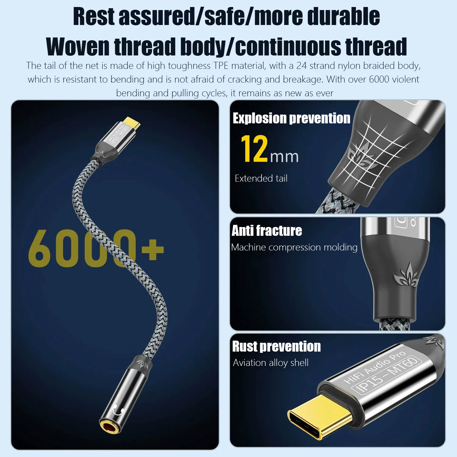 USB Type C To 3.5mm Female Headphone Jack Adapter for IPhone15 Laptop Mate 60 Huawei Met Samsung Etc