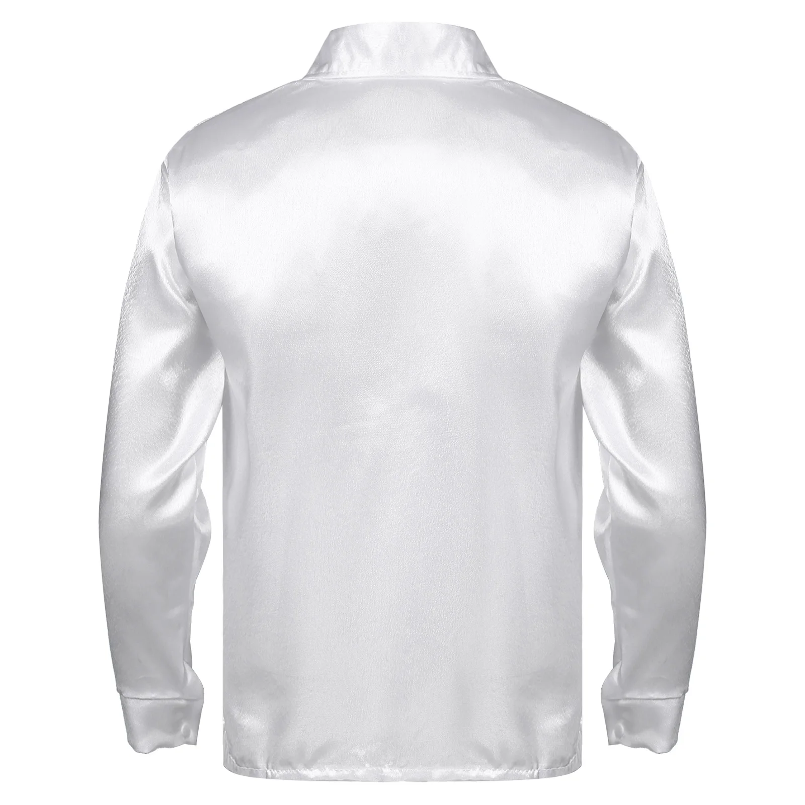 Mens Turn-Down Collar Shirt Latin Jazz Sparkly Sequin Dance Stage Performance Cosplay Costume Tops Dancewear Hiphop Clothes - 6