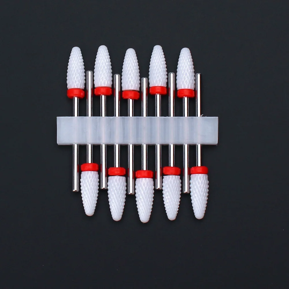 Description Picture 5 of item10pc Ceramic Nail Drill Bits Set Milling Cutter Electric Manicure Files Cuticle Remove Burr Gel Polish Kit Tools Accessories