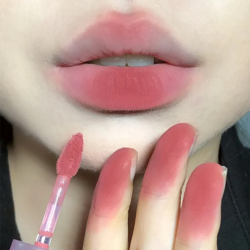 

Matte Mousse Lip Gloss Peach Pink Velvet Lip Mud Clay Waterproof Lasting Moisturizing Non Stick Cup Liquid Lipstick Cosmetics