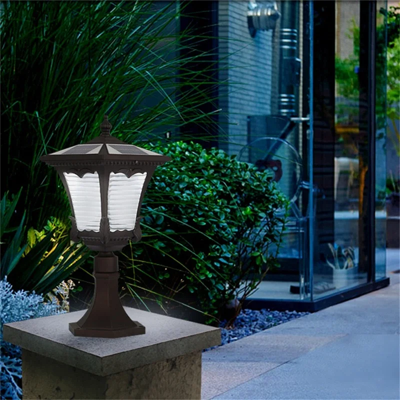 

Hot Selling Solar Wall Lamp Outdoor LED Modern Post Light Waterproof IP65 For Home Patio Garden Courtyard Villa Lawn Lamp