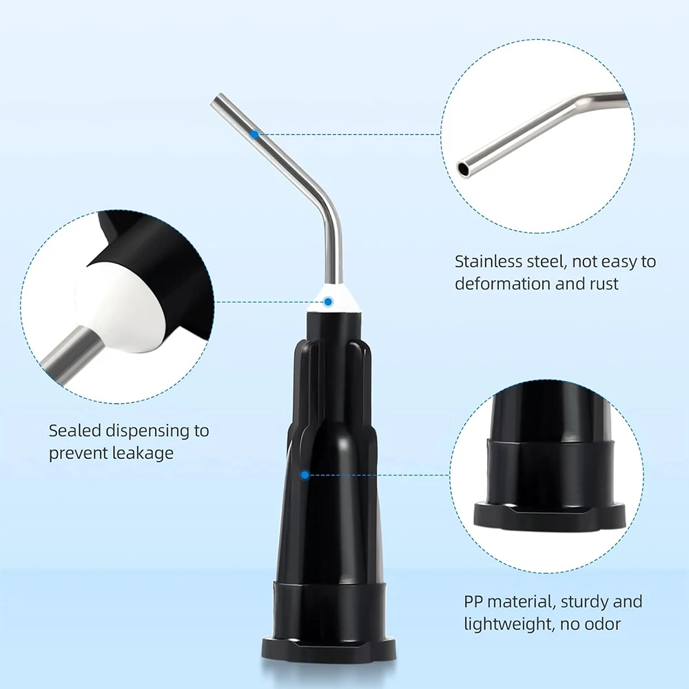 Dental Irrigation Bent Needle Tips For Tooth Cleaning 100 Pack_voghion.com