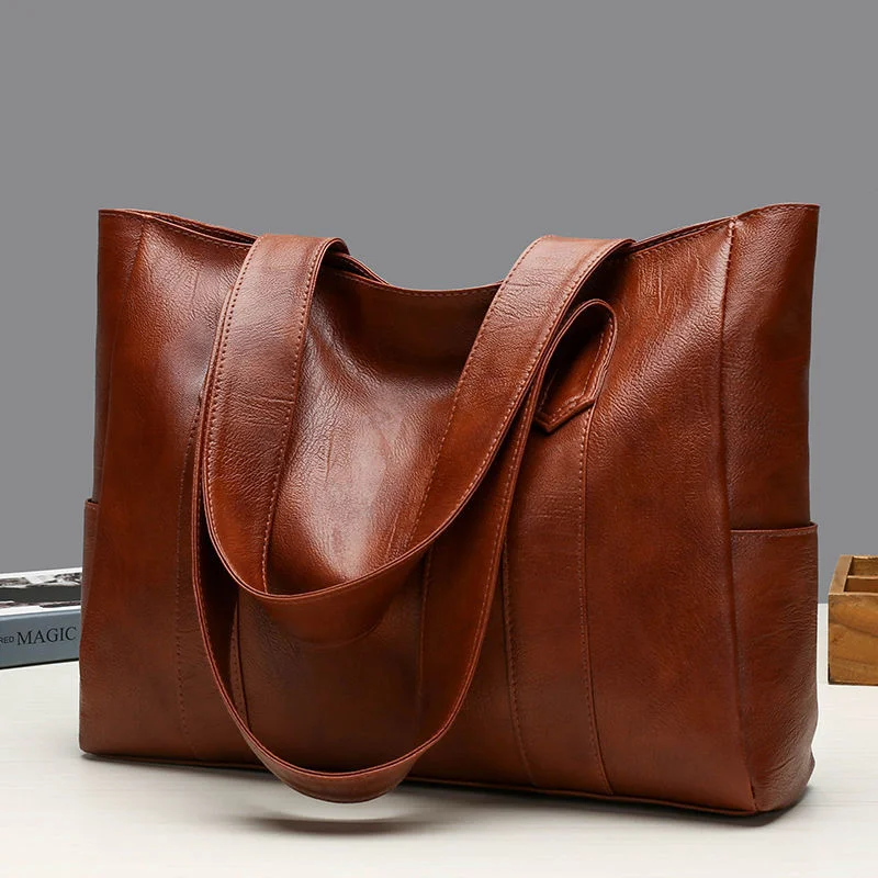 2023 New Casual PU Leather Large Capacity Tote Bags for Women Fashion