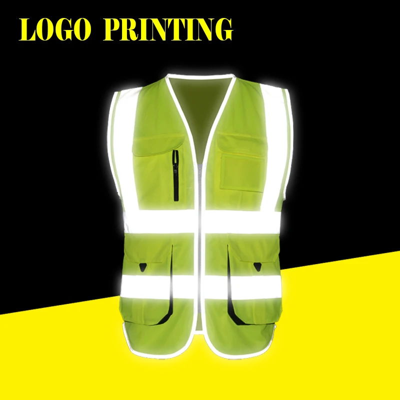 SFvest Two tone Reflective safety vest work uniforms workwear hi vis vest with muilti pockets
