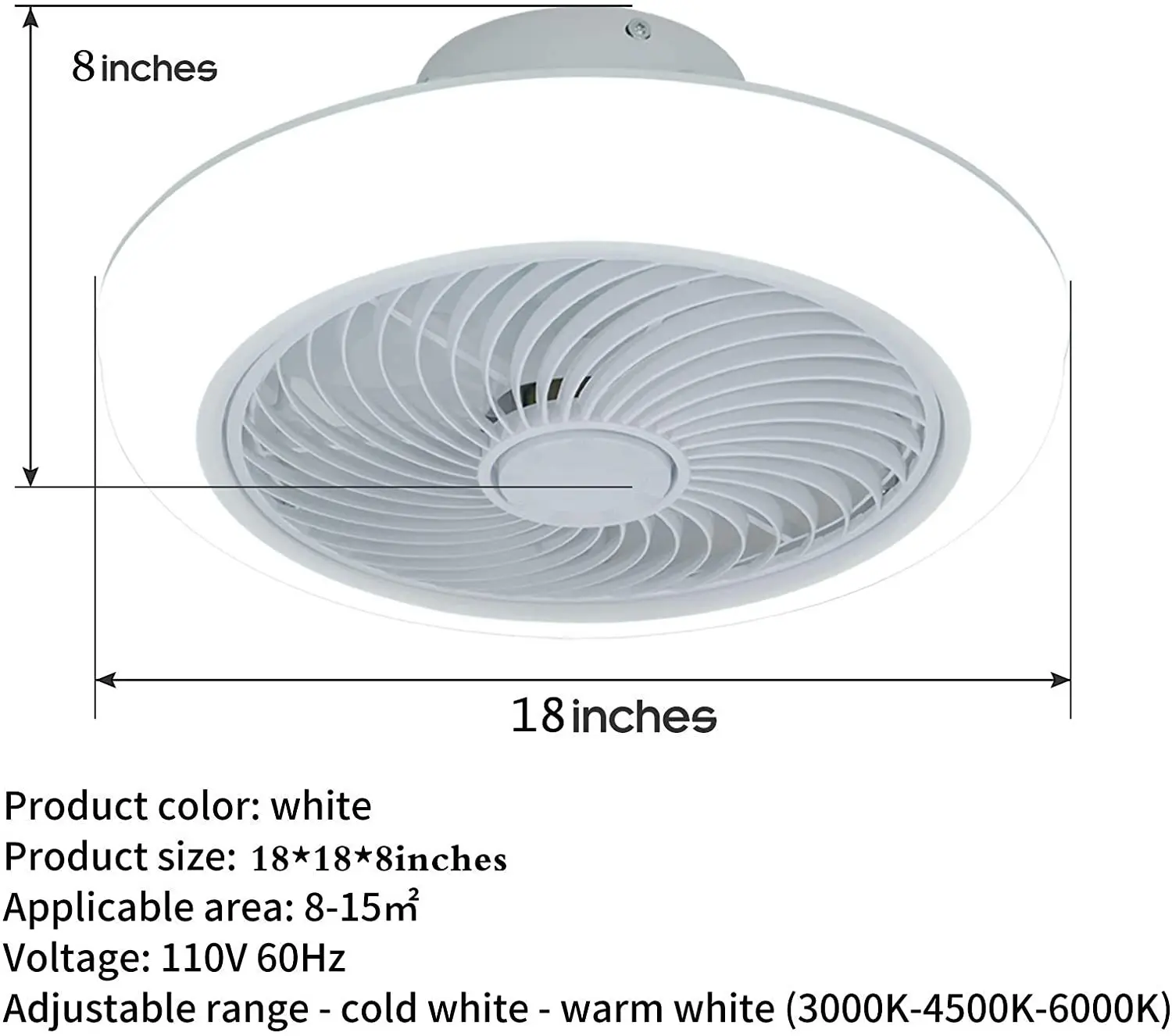 46CM Ceiling Fan With Led Light 220V Remote Control Low Sealing Electric Fan 5 Blade Strong Wind Circulator For Home Bedroom