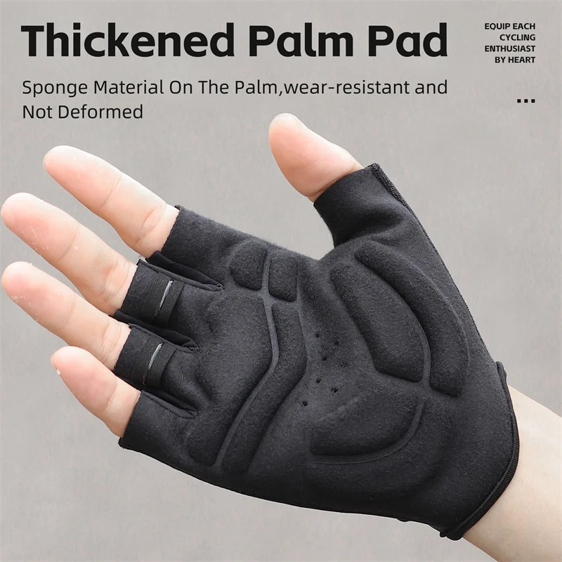 WEST BIKING Summer Mountain Bike Gloves Men's Cycling Fingerless Gloves Shock-Absorbing Palm Pad MTB Half Finger Enduro Gloves 3