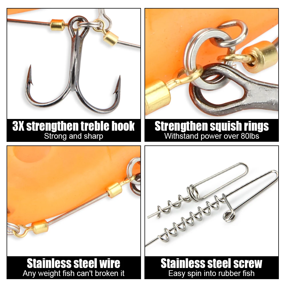 Spinpoler Multi-Depth Stinger Shallow Screw Rigging Kit 5g 7g 10g 15g 20g  For Rubber Bait