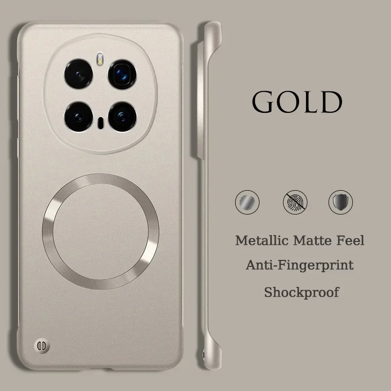 Sleek Matte Metallic Frameless Case with Magsafe - Anti-Fingerprint Hard Shell