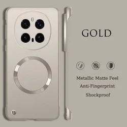 Sleek Matte Metallic Frameless Case with Magsafe - Anti-Fingerprint Hard Shell for Magic 5 (Titanium Gold)