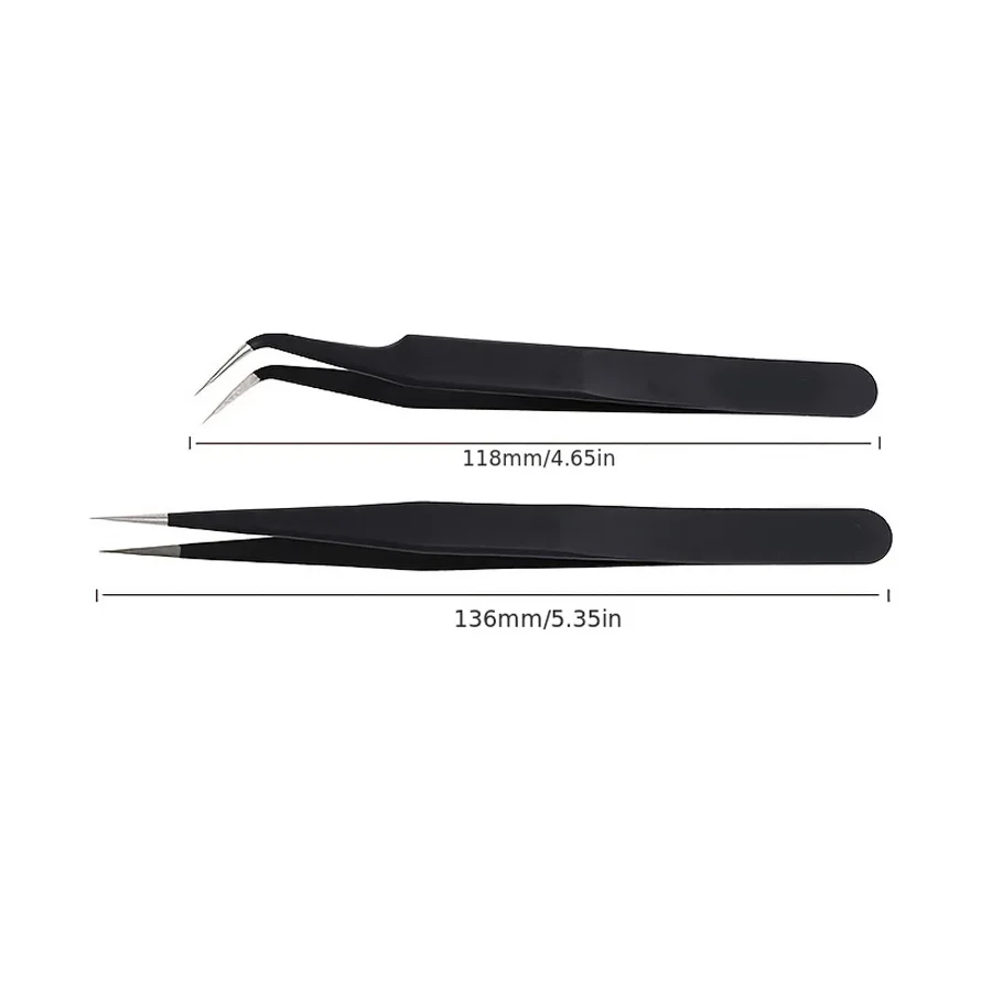Antistatic Black Manicure Tool Acrylic Gel Nail Art Rhinestones Sequins Paillette Picking Nipper Tweezers HOT 6