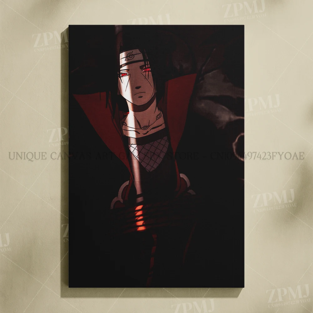 Anime Wall Art: Uchiha Madara Canvas Painting - Japanese Style Home Decor