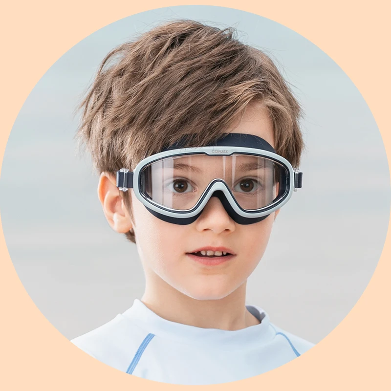 Children Adjustable Swimming Goggles Big Frame  Anti Fog Swimming Glasses Outdoor UV Protection Swim Eyewear with Goggles Case 4