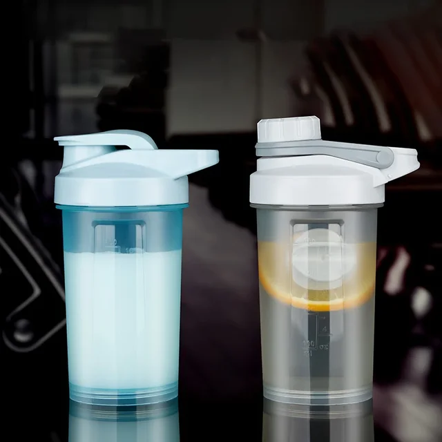 Shake Cup Sports Fitness Water Bottle Milkshake Cup Sports Plastic Water Cup Creative Plastic Drinking Cup Protein Powder Cup 5