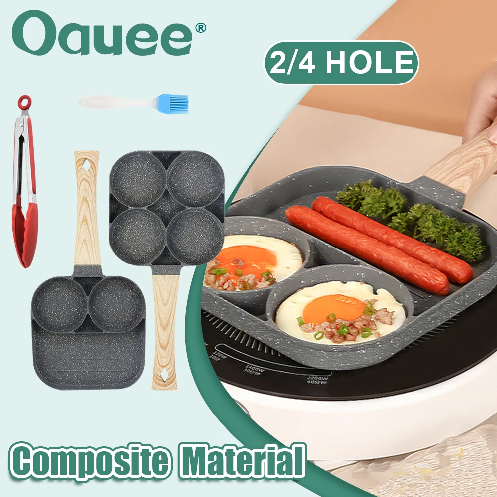 4 Hole Fried Egg Burger Pan, Non-Stick Multipurpose Egg Frying Pan Kitchen  Fried Egg Pancake Omelette Mold Baking Mould Cooking Tools Gadget