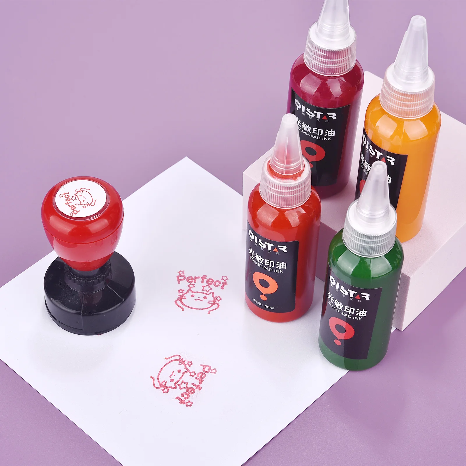 12 가지 색상 50ml 감광성 인쇄 오일 잉크 공식 인감 금융 스탬프 클리어러 스탬프 잉크 인쇄 오일 사무용품