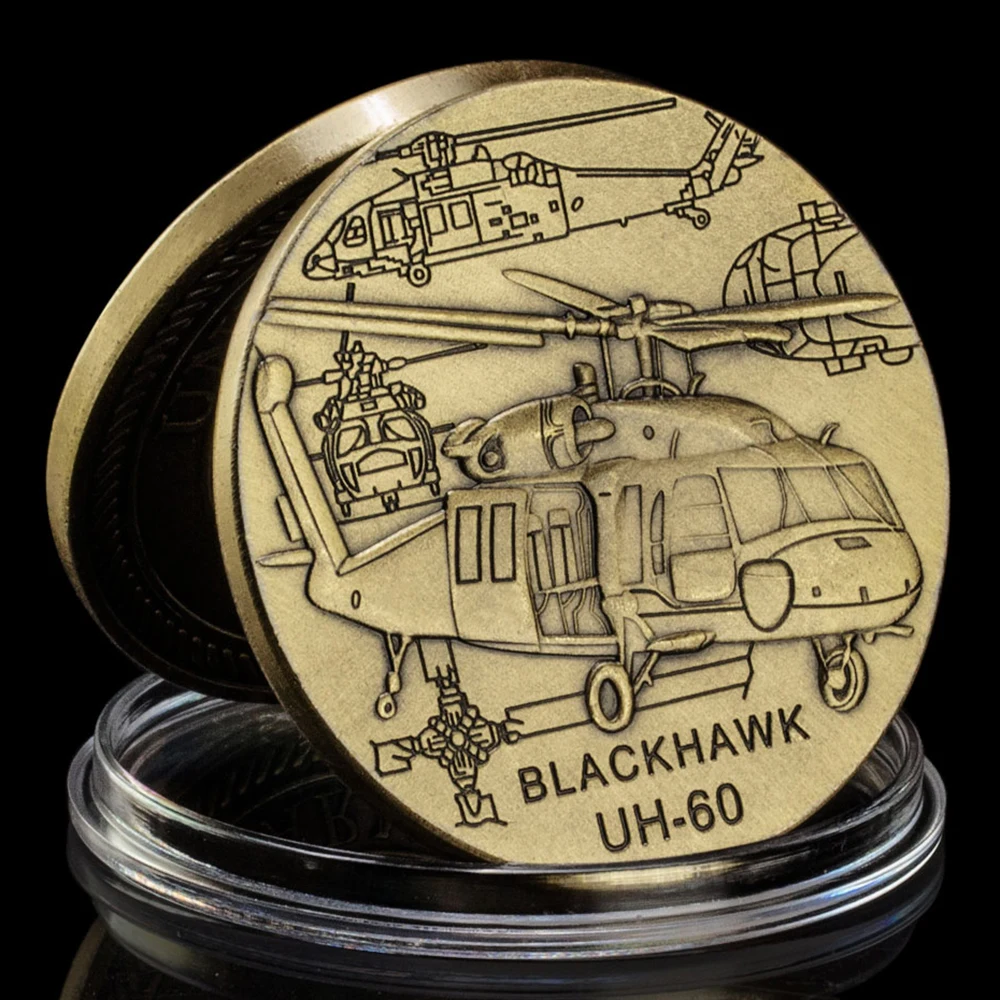 Stati Uniti Militare Blackhawk Uh-60 Moneta Commemorativa Moneta Placcata In Bronzo Fan Militari Moneta Da Collezione Regalo Sfida