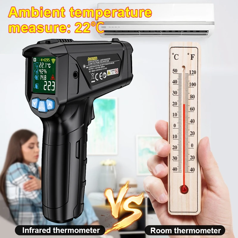 1 PC Infrared Thermometer Gun, Handheld Thermometer Gun for Cooking  Testers, Pizza Ovens, Grills and Engines - Laser Surface Temperature Reader  -58F to 1112F - Suitable for Food, Indoor and Outdoor Temperature