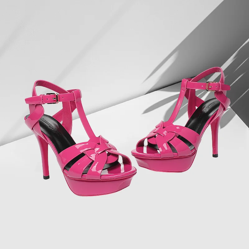 10cm High Heel women sandals women high heels wedge sandals Sexy Fashion Fish Mouth Waterproof Platform Spring/Summer Fine Heel Sandals Steel Pole Dance Striptease