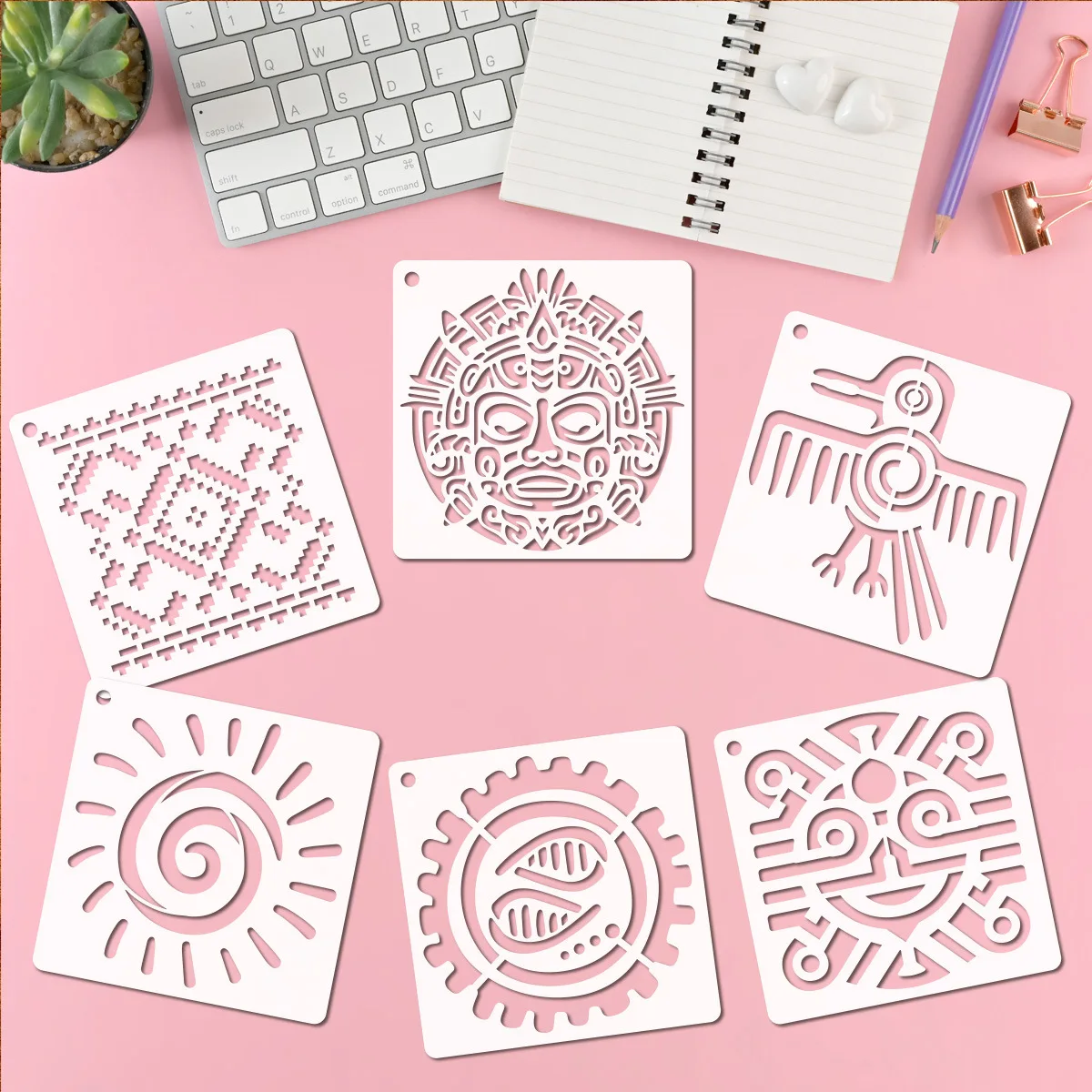 25Pcs Aztec Pattern Stencils 4