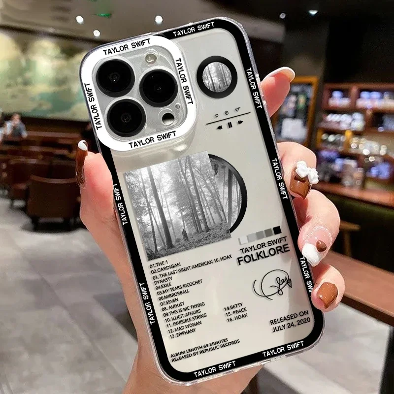thumbnail image 1 of Funda para teléfono S-Swift Singer T-Taylor para iPhone 16 15 14 13 12 11 Mini Pro Max X XR XSMax 7 8 Plus SE20 Funda transparente, 1 of 5
