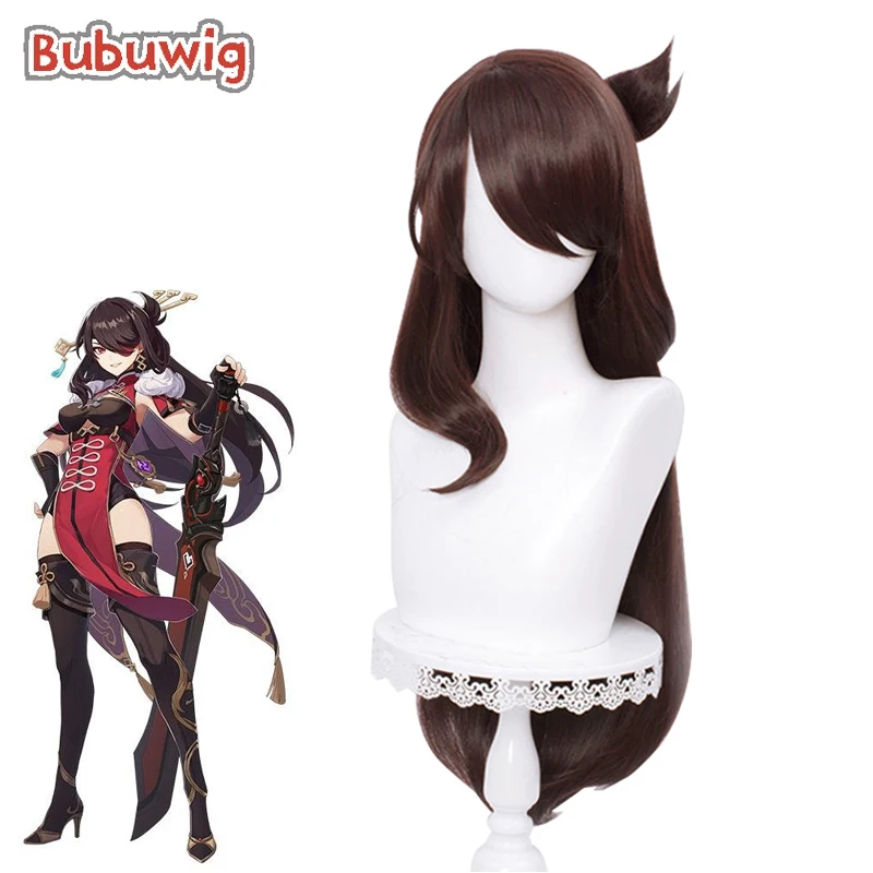 Bubuwig Synthetic Hair Genshin Impact Beidou Cosplay Wig Women 80cm Long Straight Brown Party Lolita Wigs Heat Resistant 2023 new genshin impact women hoodies klee anime cosplay hoodied sweatwear harajuku hoodie clothes tops long sleeve sweatshirt