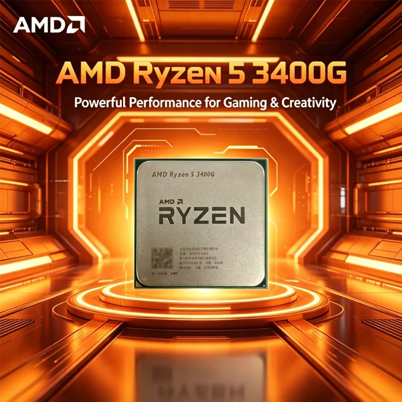 AMD 라이젠 5 3400G R5 3400G 3.7GHz 쿼드코어 8스레드 65W CPU 프로세서 YD3400C5M4MFH 소켓 AM4 루즈 피스