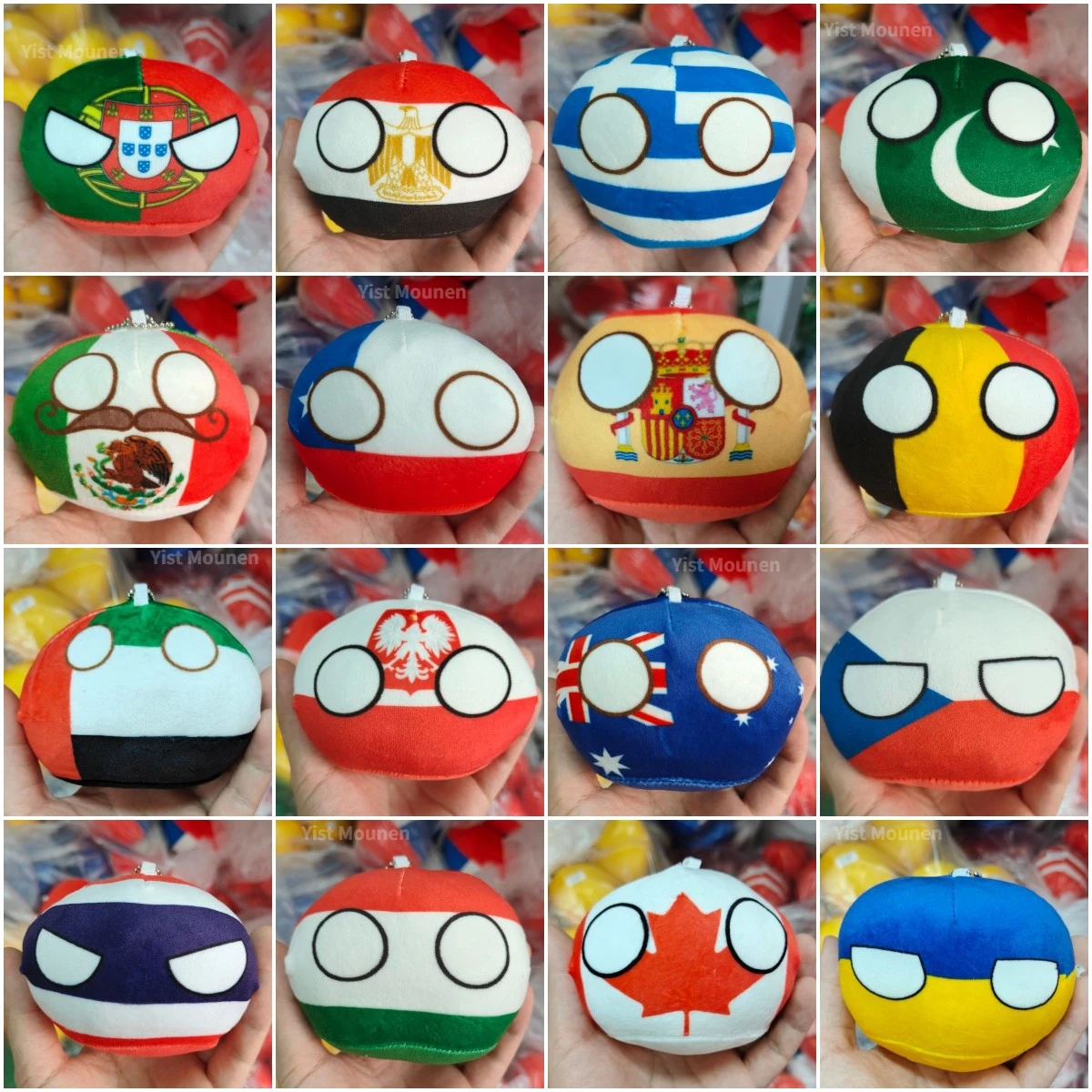 70 Styles 10cm Country Ball Plush Pendant - Adorable Stuffed Doll Toy Christmas Gift