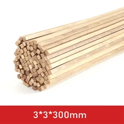 Crafting Wooden Strips: Premium Square Unfinished Wood Pins for DIY Projects and Handicrafts (3x3x300mm 20pcs)