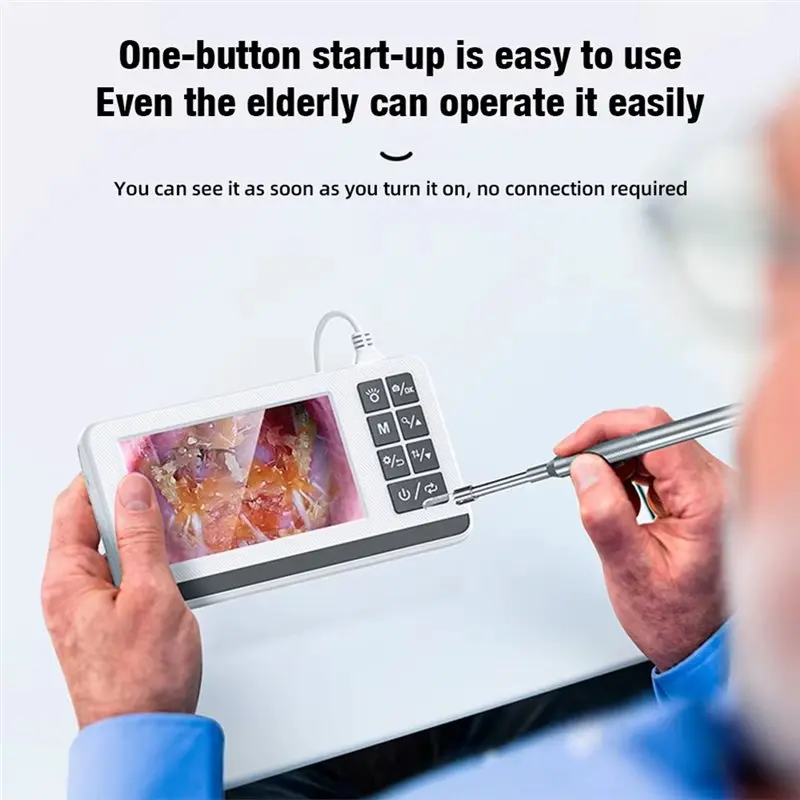 【내구성】스마트 비주얼 귀 카메라 4.3인치 이경 귀지 제거 도구는 사진 및 비디오 녹화 기능을 지원합니다.