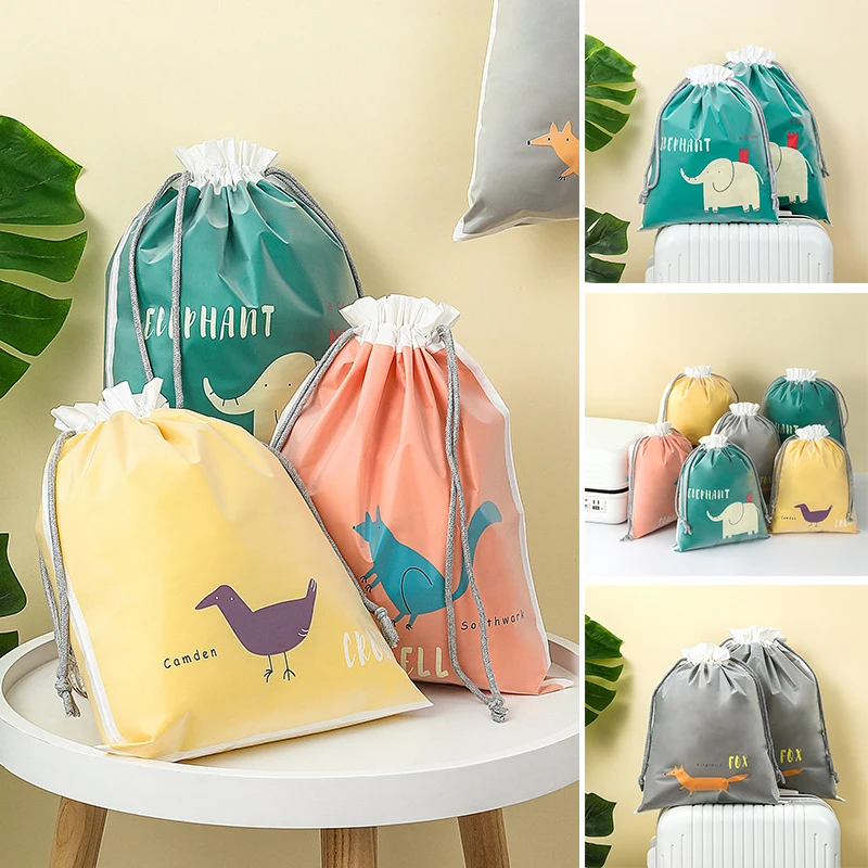 

5/10pcs Plastic Storage Bag Drawstring Backpack Waterproof Travel Tour Camping Group Bag Beach Wet Clothes Swimsuit Storage