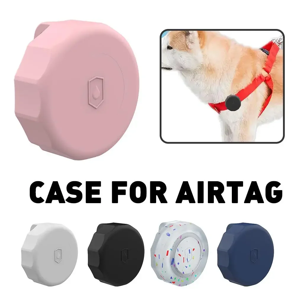 For Aphone Airtag Silicone Protective Case Soft Airtags Cover For Dog Cat Traction Collar Pet Tracker Anti-lost Device