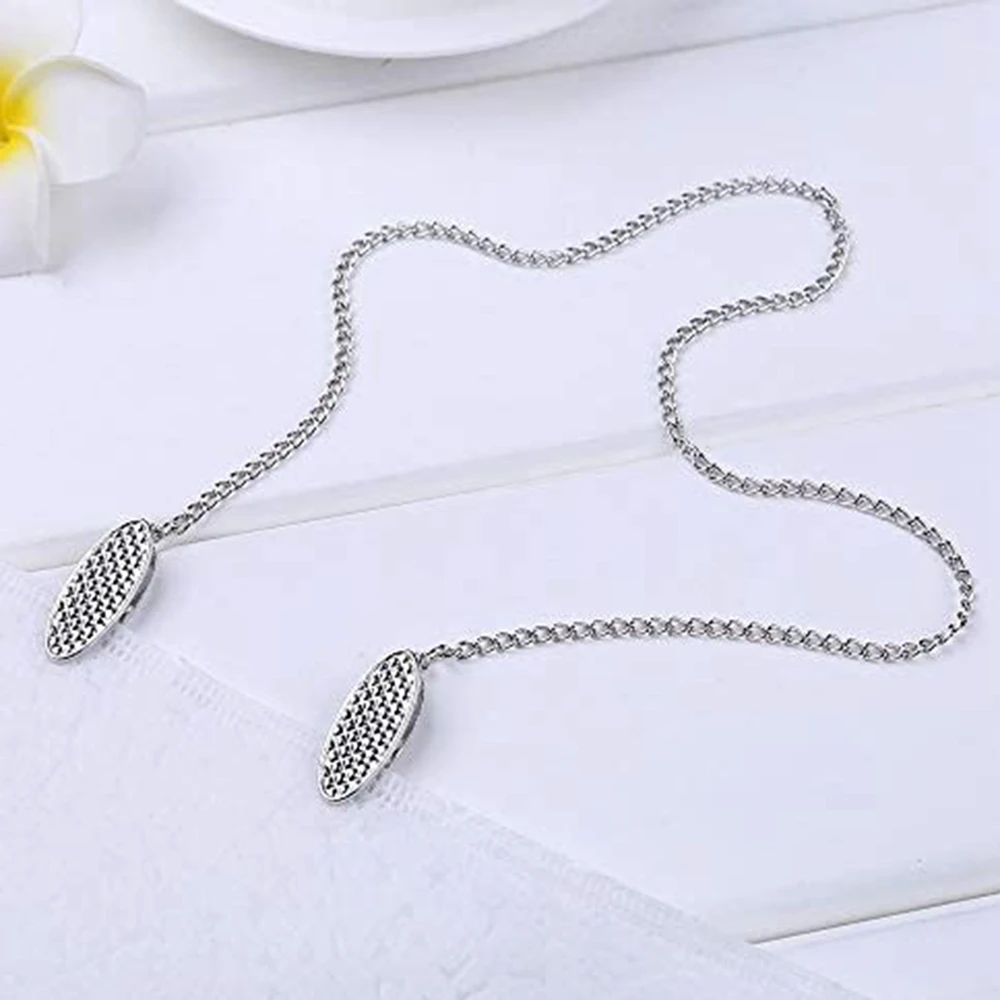 Napkin Chain Napkin Holder Clips Chain Flexible Lanyard Neck Strap for Seniors Older Adults Children 2 Pcs