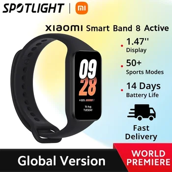 [월드 프리미어] Xiaomi Smart Band 8 active 글로벌 버전 1.47'' 고급 수면 피트니스 추적 50개 이상의 스포츠 모드 14일 배터리