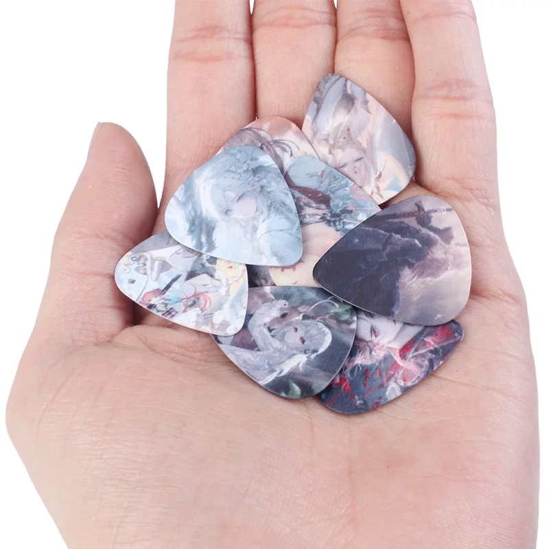 New 50pcs bass guitar paddle Acoustic guitar Picks ukulele Musical instrument Anime cartoon cute electric pick with box