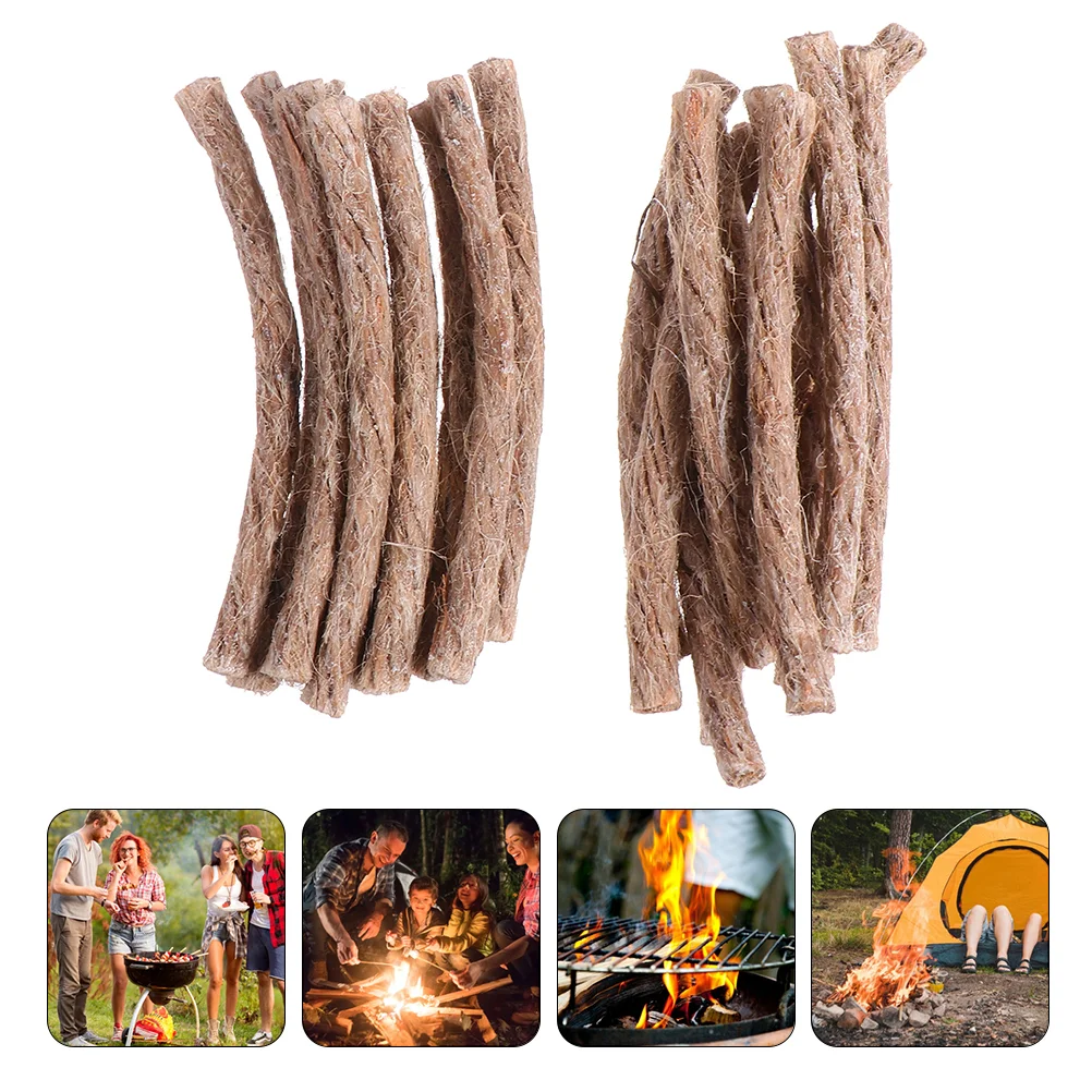 

20 Pcs Kindling Camping Fire Starter Rope Survival Tools Wick Starters Lighter Travel