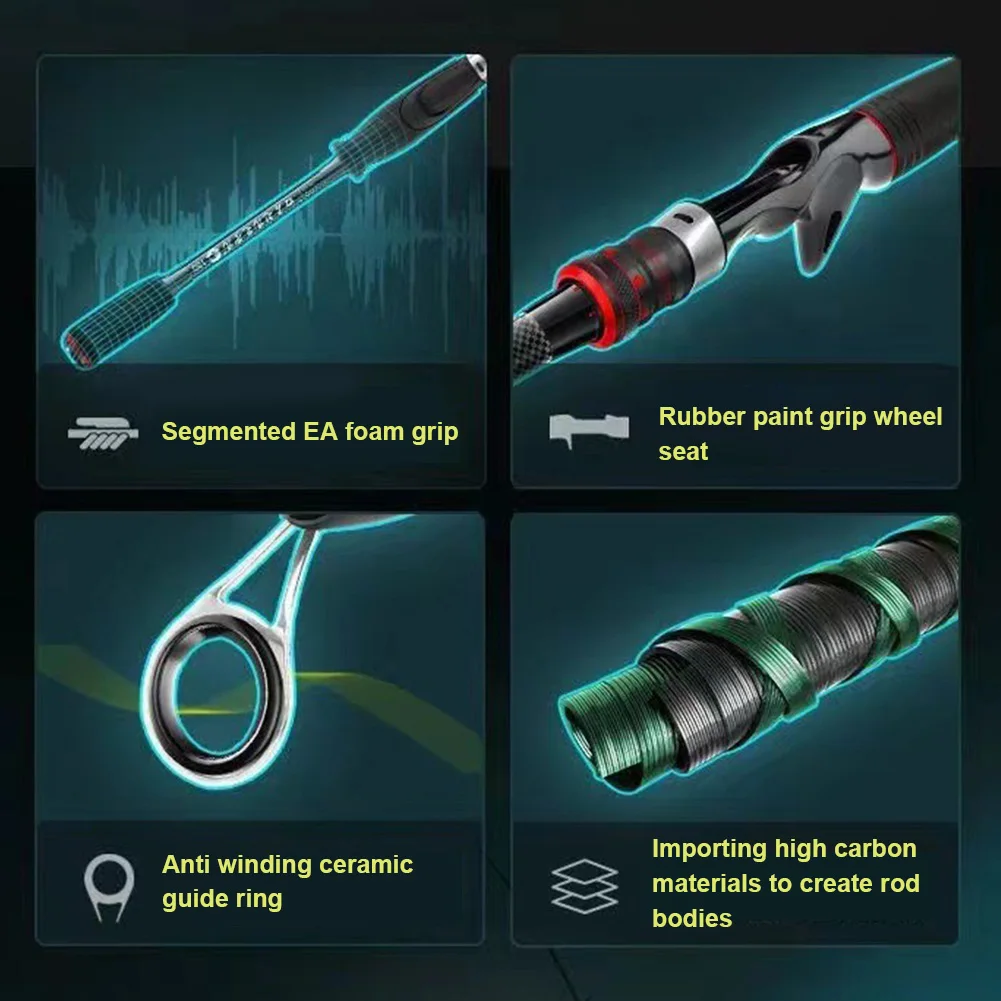 Description Picture 5 of itemTelescopic Fishing Pole Portable Travel Fishing Rod Spinning Casting Rod for River Lake Reservoir Ice Fishing and So On