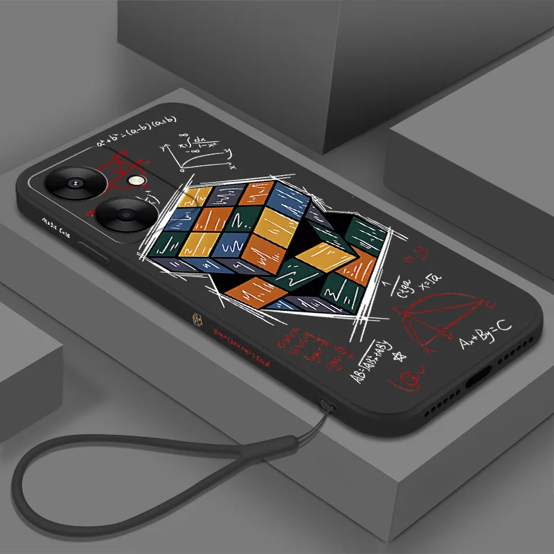 Per Xiaomi Poco M6 Custodia In Silicone Liquido Cubo Di Rubik Custodia Moda Per Xiaomi Poco M6 M6Pro 4G 5G Custodia Morbida