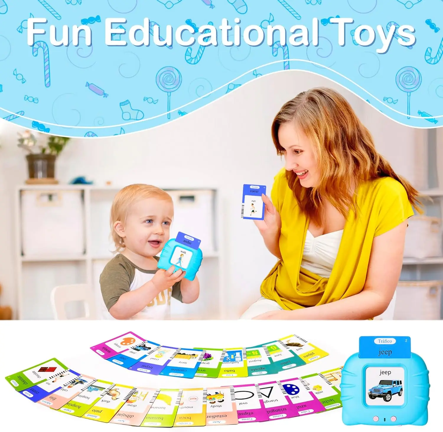 510 Spanish Flash Cards for Kids 3+Years Pocket Speech for Toddlers Montessori Toys Christmas birthday learning gift travel toy