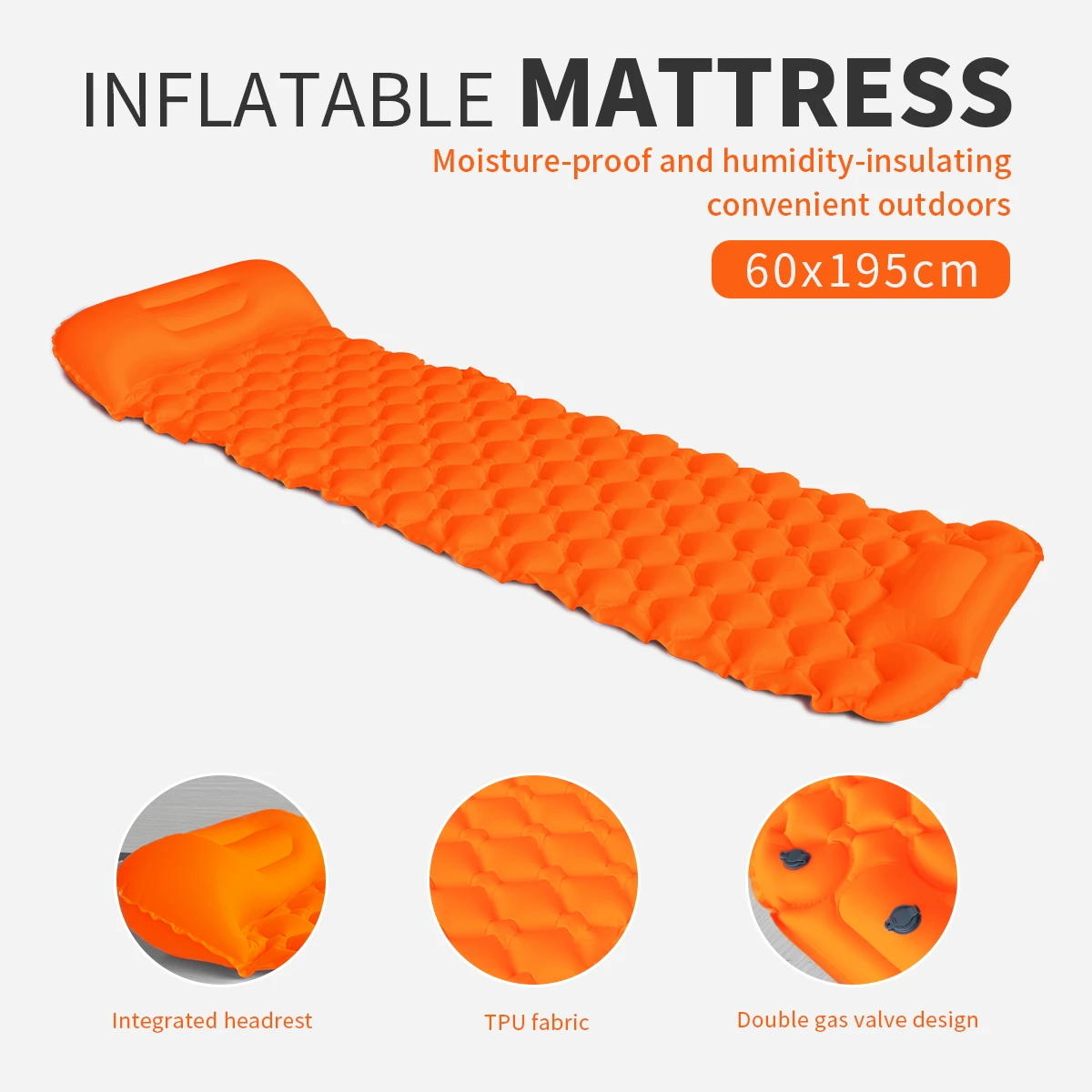 

Inflatable Sleeping Mattress Camping Pad Inflatable Bed Air Mattress Ultralight Camp Mat for Hiking Traveling Backpacking