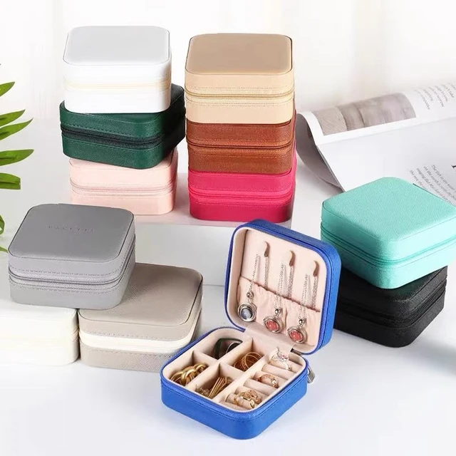 Portable Jewelry Storage Box Candy Color Travel Storage Organizer Jewelry  Case Earrings Necklace Ring Jewelry Organizer Display