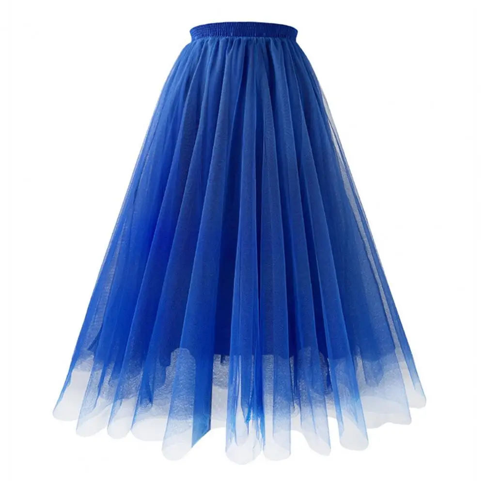 

Женская сетчатая газовая юбка, эластичная плиссированная трапециевидная юбка из тюля с высокой талией, женская одежда для выпускного вечера, 2024