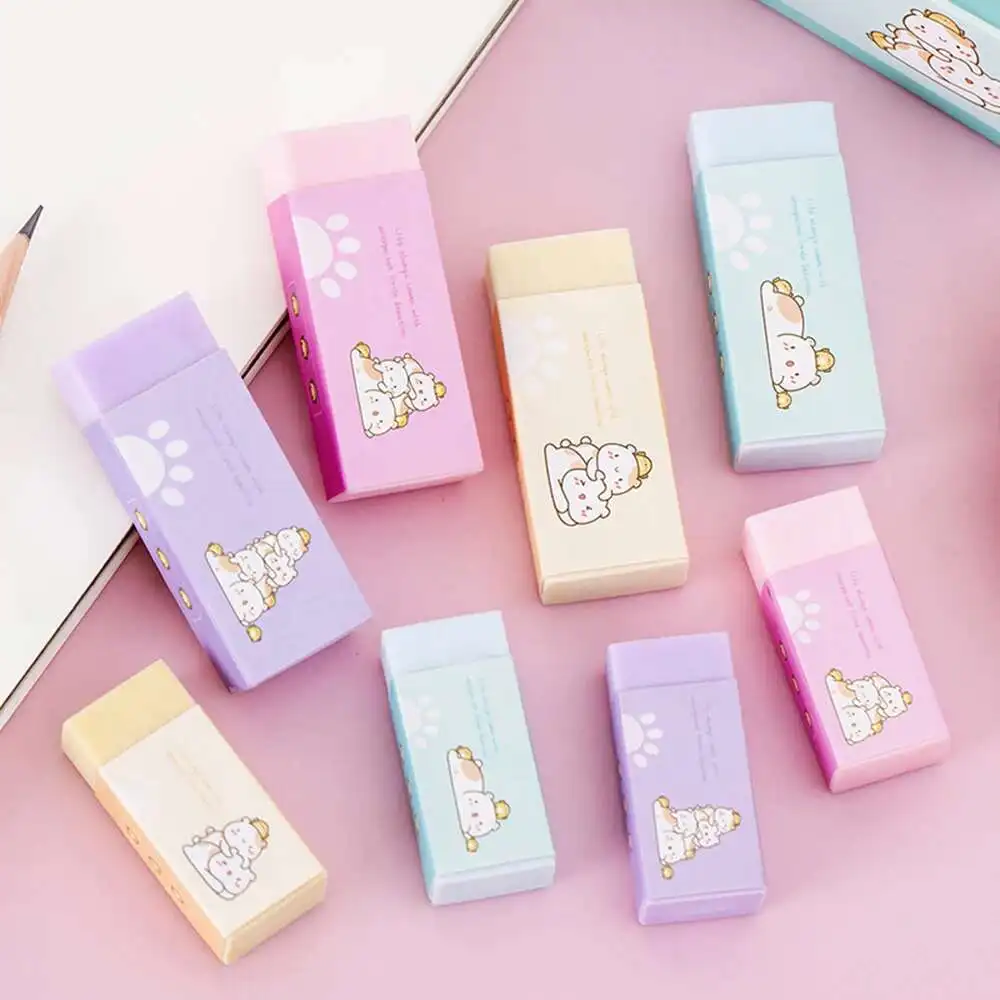 Pencil Eraser 1 Piece Macaron Eraser Rubber Stationery