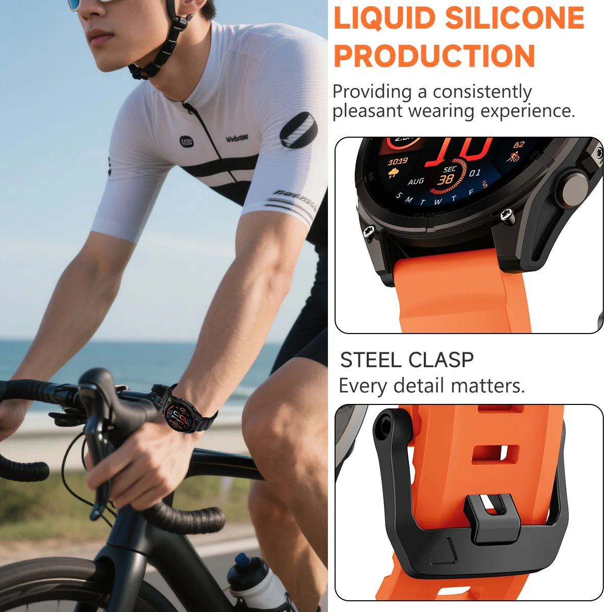 Premium Silicone QuickFit Watch Strap - 26mm/22mm - Universal Fit