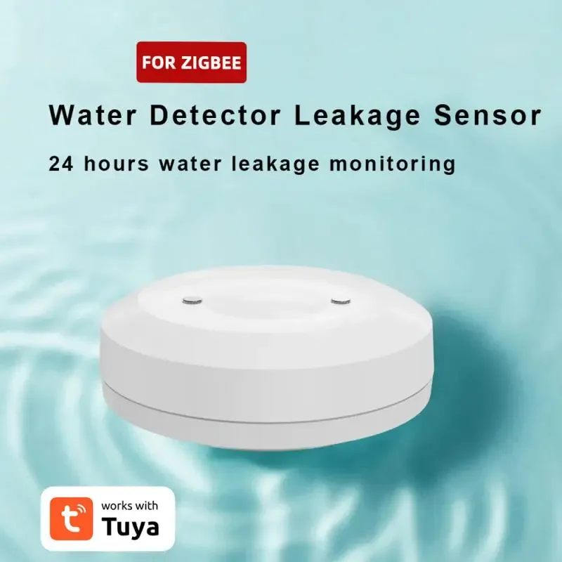 

Tuya Zigbee Water Sensor Smart Life APP Water Leakage Monitoring Flood Immersion Sensor Work With Zigbee Automation Tap Valve